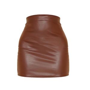 Chocolate Faux Leather Mini Skirt! 🤎